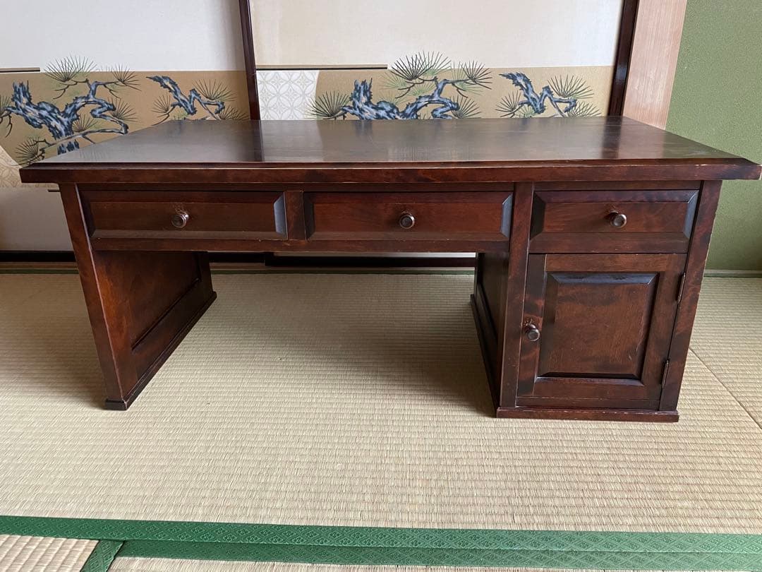 「北海道民芸家具」文机 座机 袖付き　和風　　古民家風　テーブル　ローテーブル