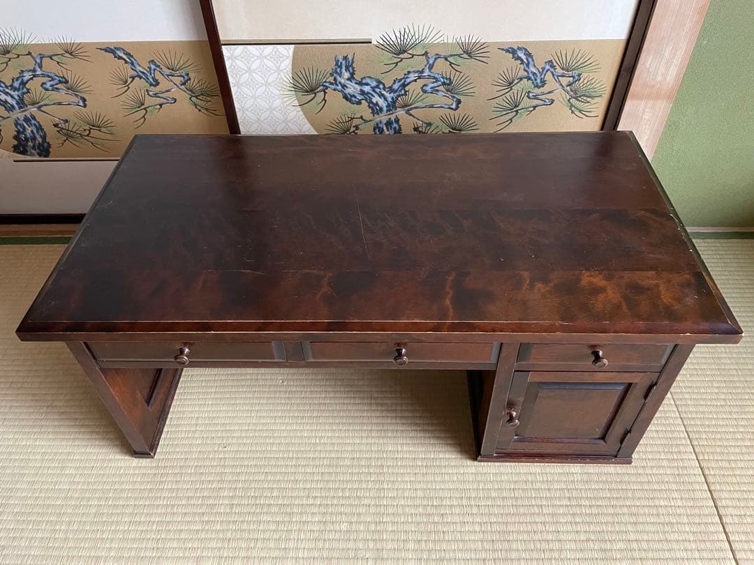 「北海道民芸家具」文机 座机 袖付き　和風　　古民家風　テーブル　ローテーブル