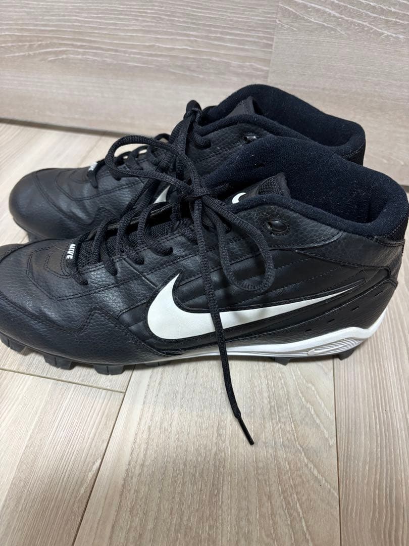 美品 NIKE レザー スパイク シューズ ブラック 30cm