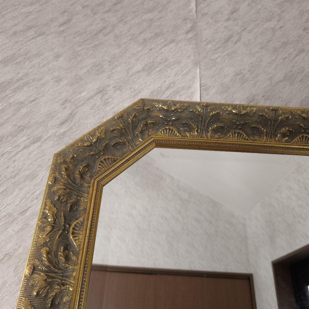 【希少】西洋アンティーク木製☆ウォールミラー