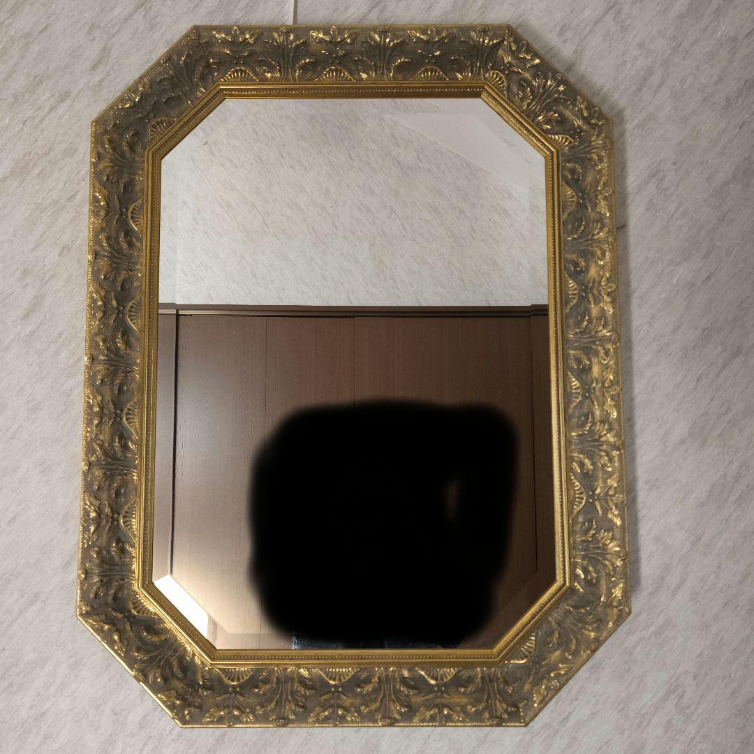 【希少】西洋アンティーク木製☆ウォールミラー