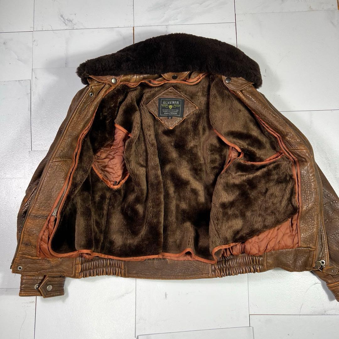 90s GLEE MAN G-1 ボア レザージャケット フライトジャケット