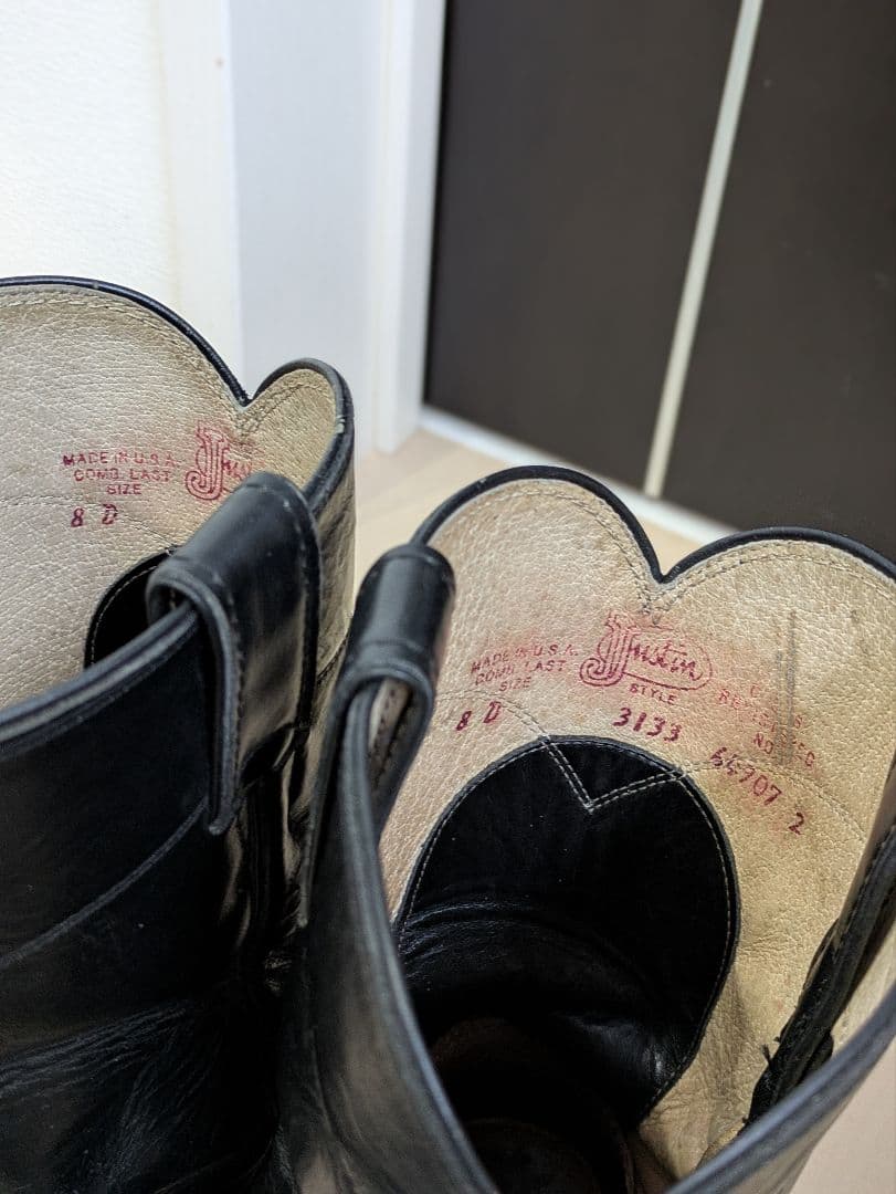【専用】Justin ブラック ウエスタンブーツ 8D
