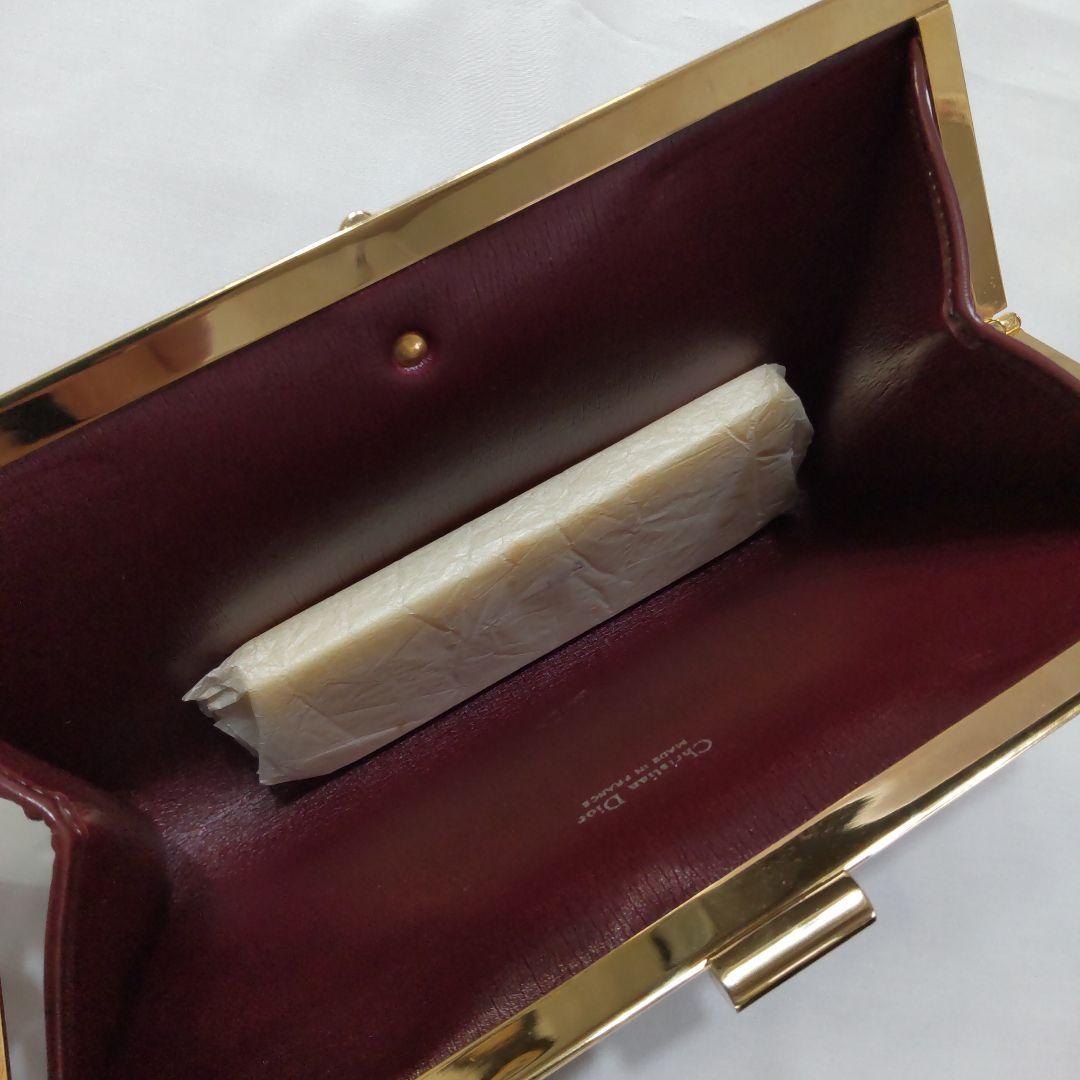 クリスチャン・ディオール　トロッター　クラッチバッグ　ワインレッド
