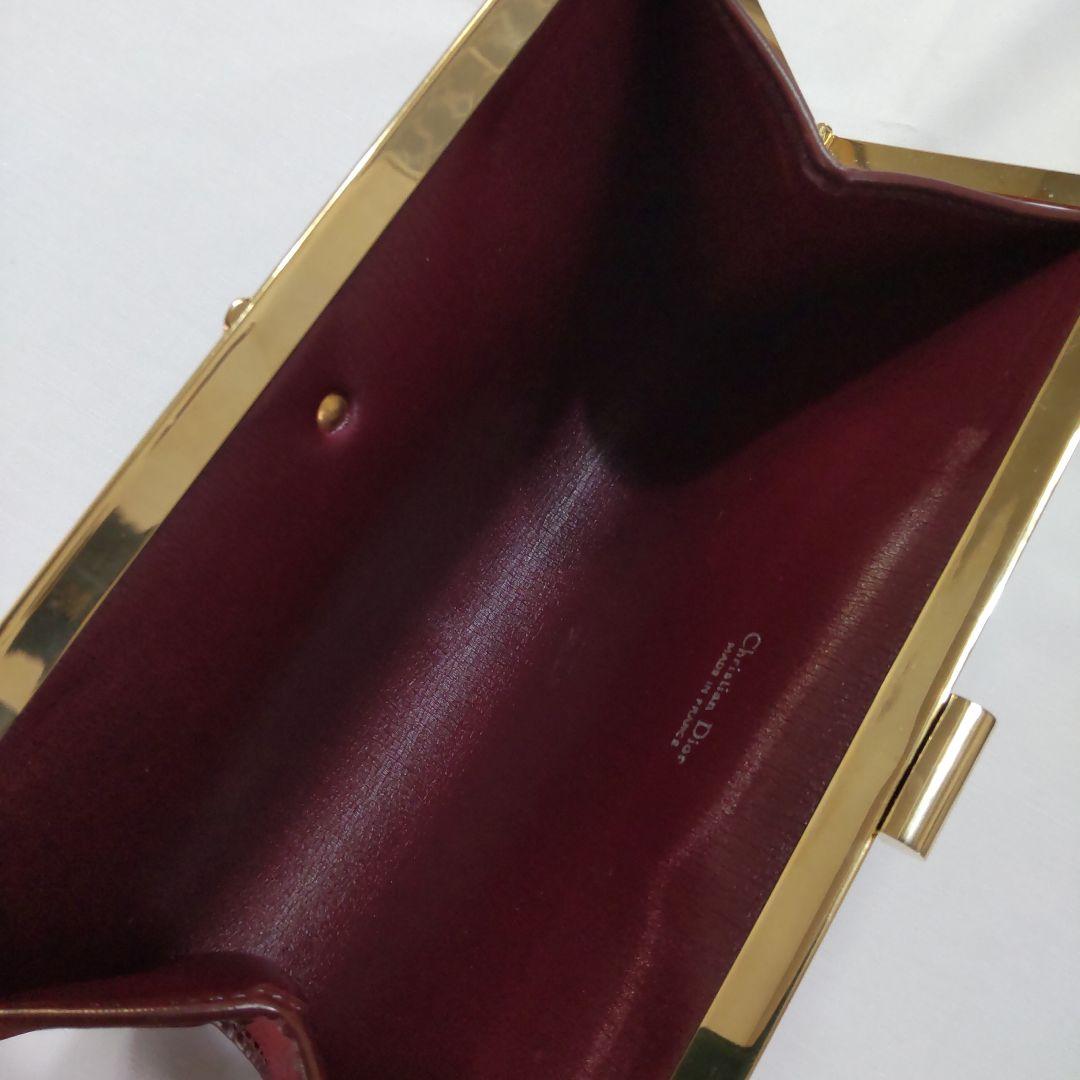 クリスチャン・ディオール　トロッター　クラッチバッグ　ワインレッド
