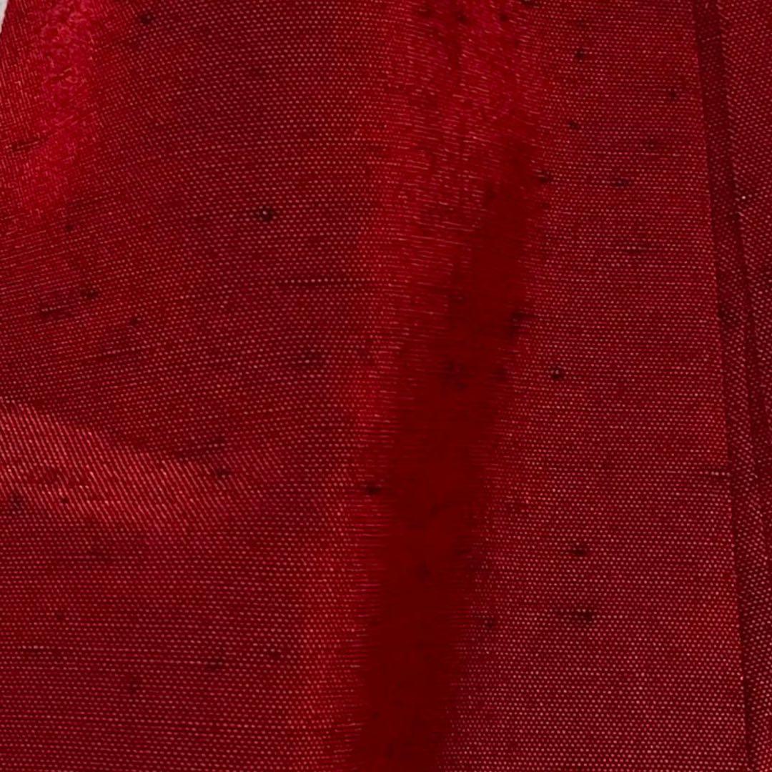 sy254 色紬 正絹 紬着物 色無地 身丈159裄丈67 新品美品 赤