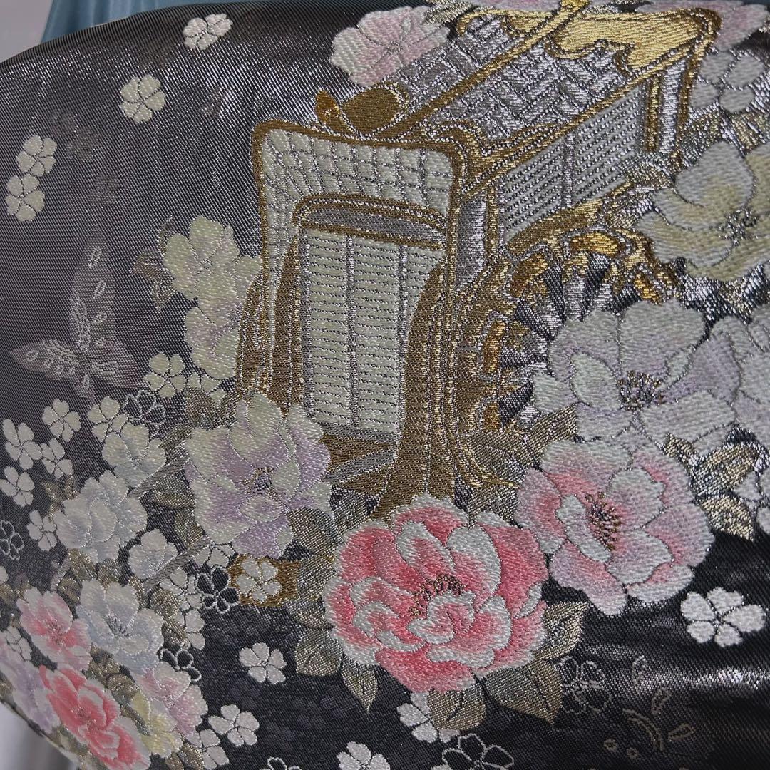 新品　美品　袷　正絹　縮緬　金彩　一つ紋　訪問着　フルセット