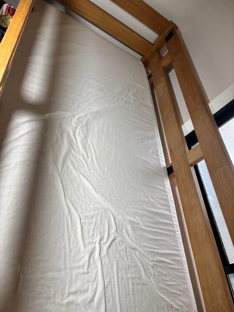 オーク材ハイベッド幅87.5×奥行204×高187cm 引き取り限定無印良品