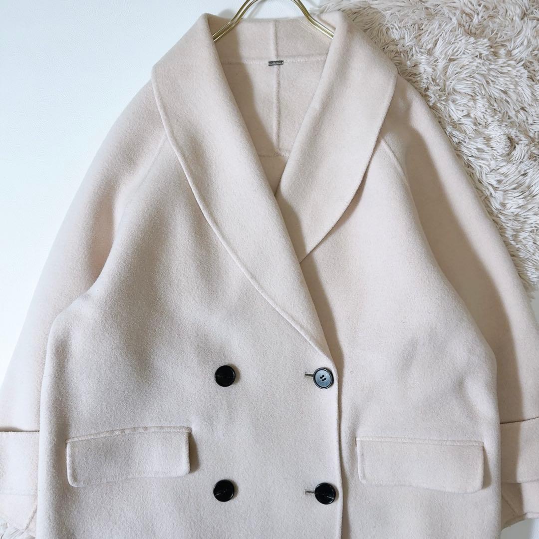 美品ꕥミラオーウェン 接結ハーフ丈Aラインコート ゆったり 川口春奈さん ドラマ