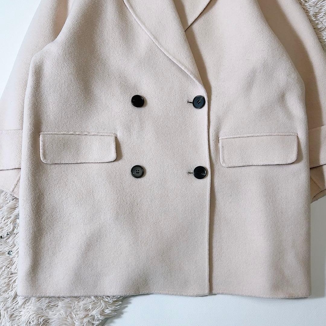 美品ꕥミラオーウェン 接結ハーフ丈Aラインコート ゆったり 川口春奈さん ドラマ