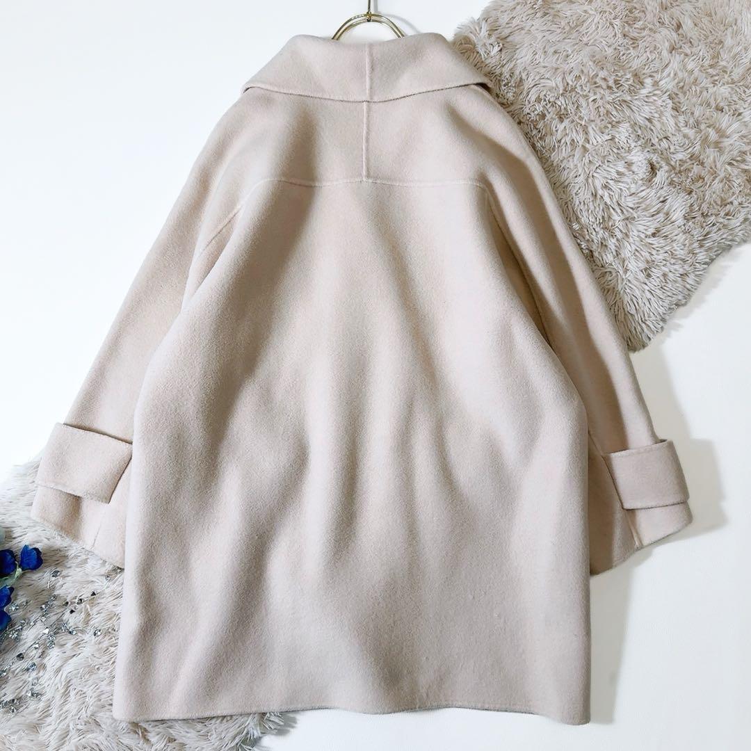 美品ꕥミラオーウェン 接結ハーフ丈Aラインコート ゆったり 川口春奈さん ドラマ