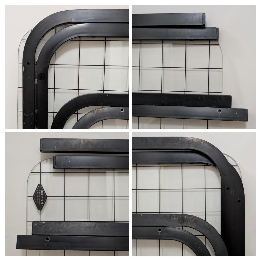 グリッド柄 リビング ガラス テーブル 黒 80s ビンテージ ポップ