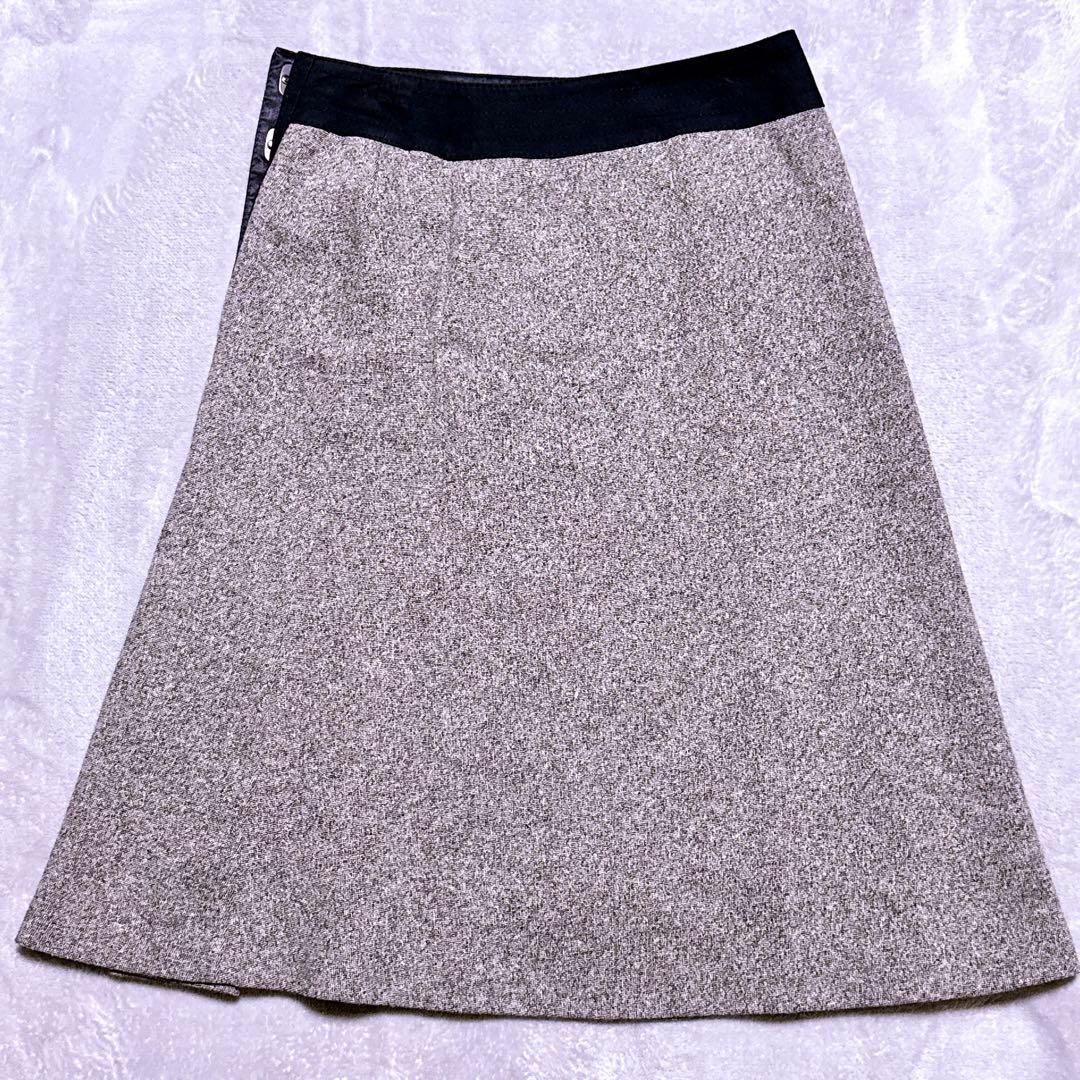 カシミヤ混【未使用】23区 ツイード セットアップ ターンロック スカート M