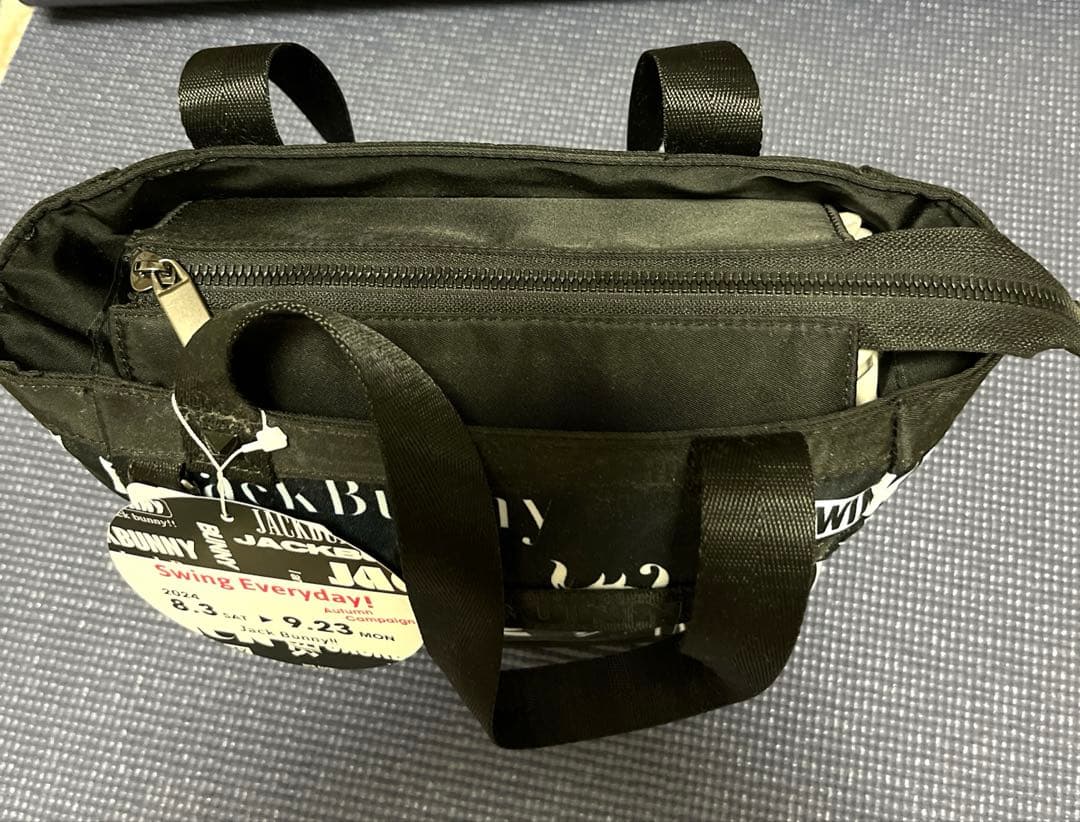 JACK BUNNY ロゴプリント ゴルフバッグ ブラック　カートバック