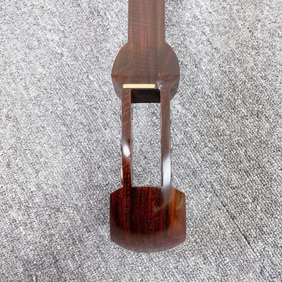 三味線 子持ち綾杉彫り 金細 中棹 K9 一本溝 高級 紅木 和楽器