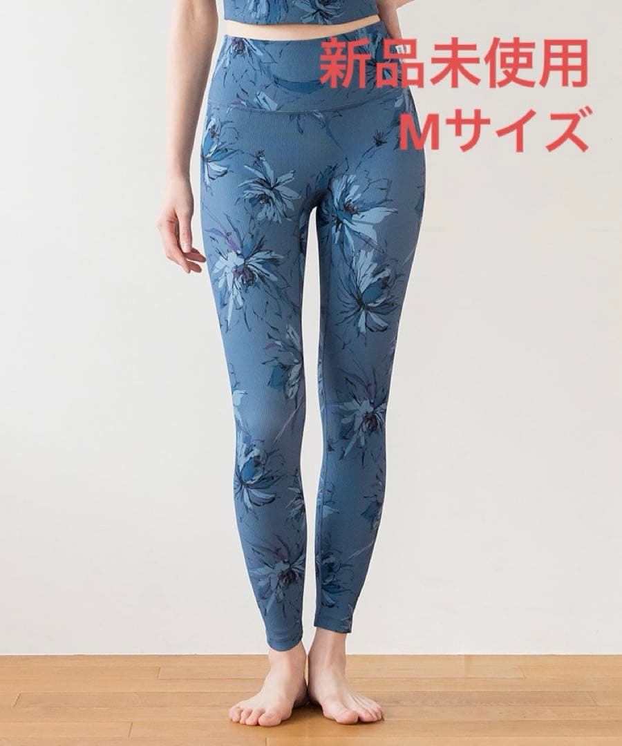 リブbigフラワープリントレギンス