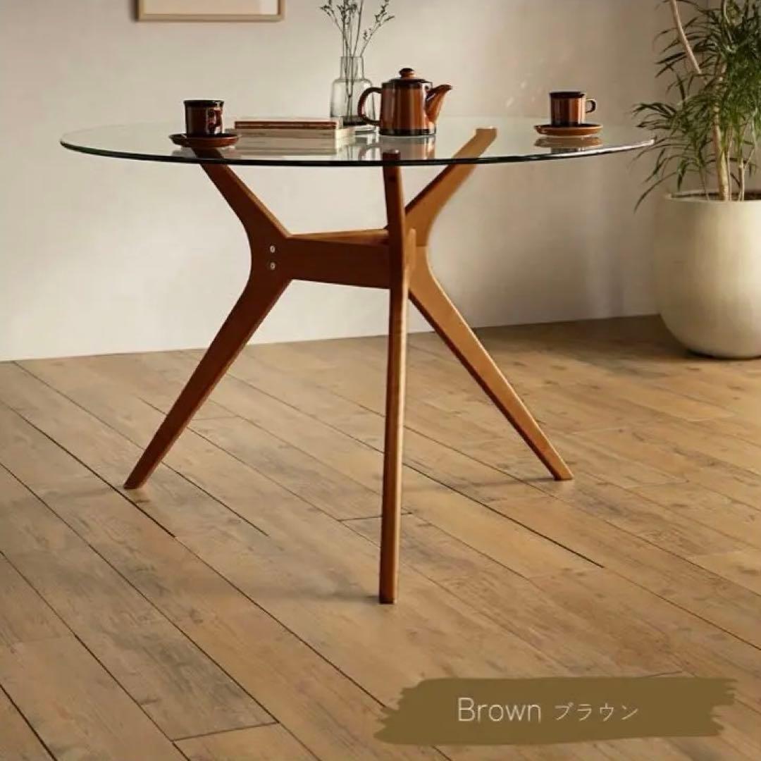 ブラウン ガラス天板 センターテーブル 110cm