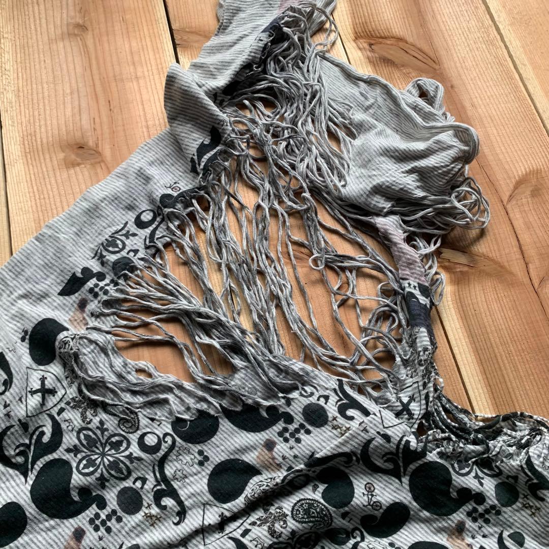 NOZOMI ISHIGURO ノゾミイシグロ　大判ストール　ダメージ加工