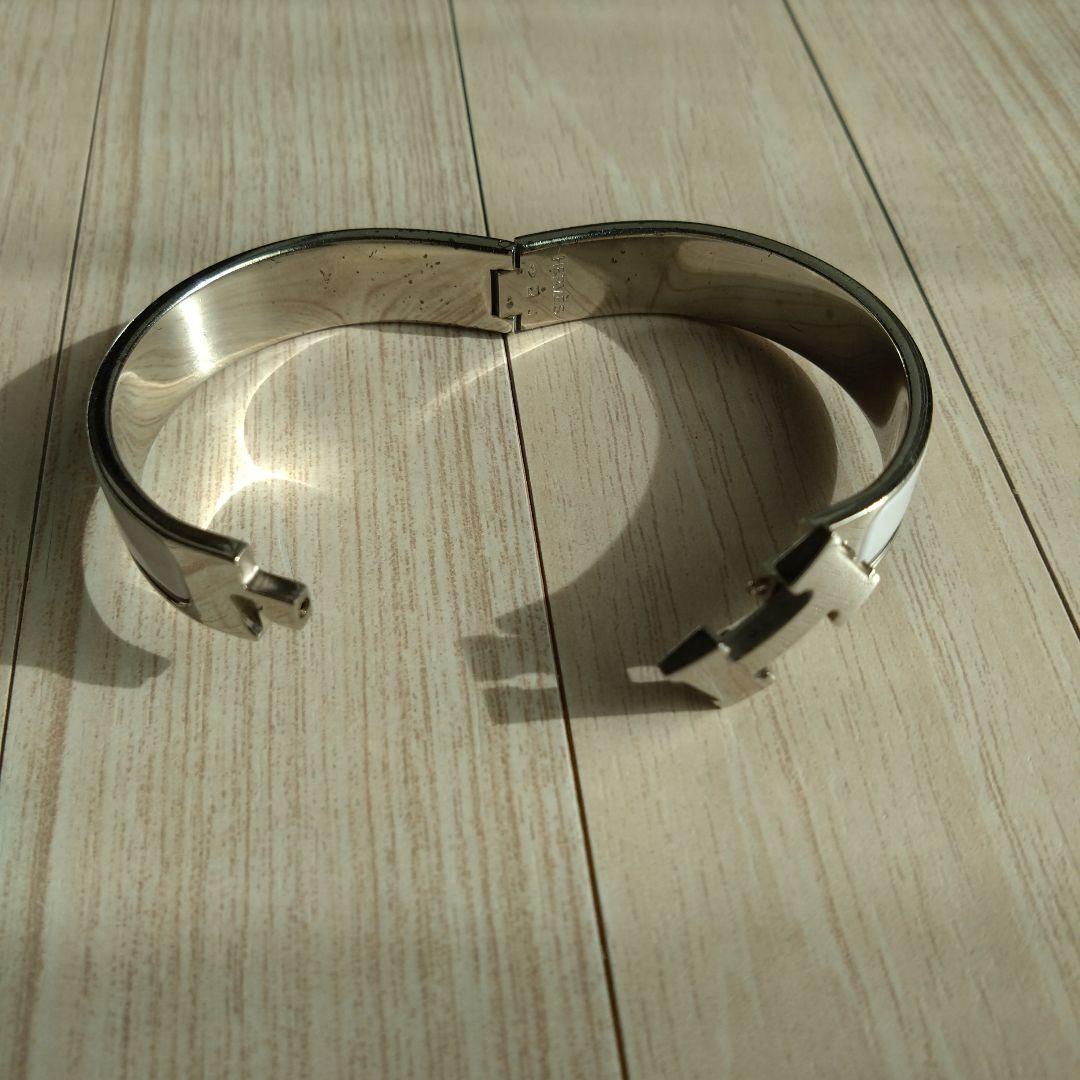 エルメス　バングル　ホワイト　クリックＨ　シルバー　ホワイト