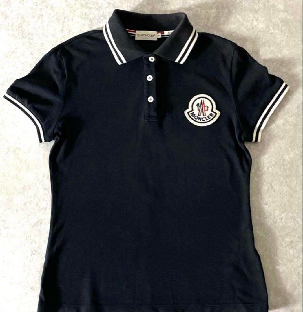 定価6万　MONCLER ポロシャツ ビッグワッペン　ネイビー　滝沢眞規子
