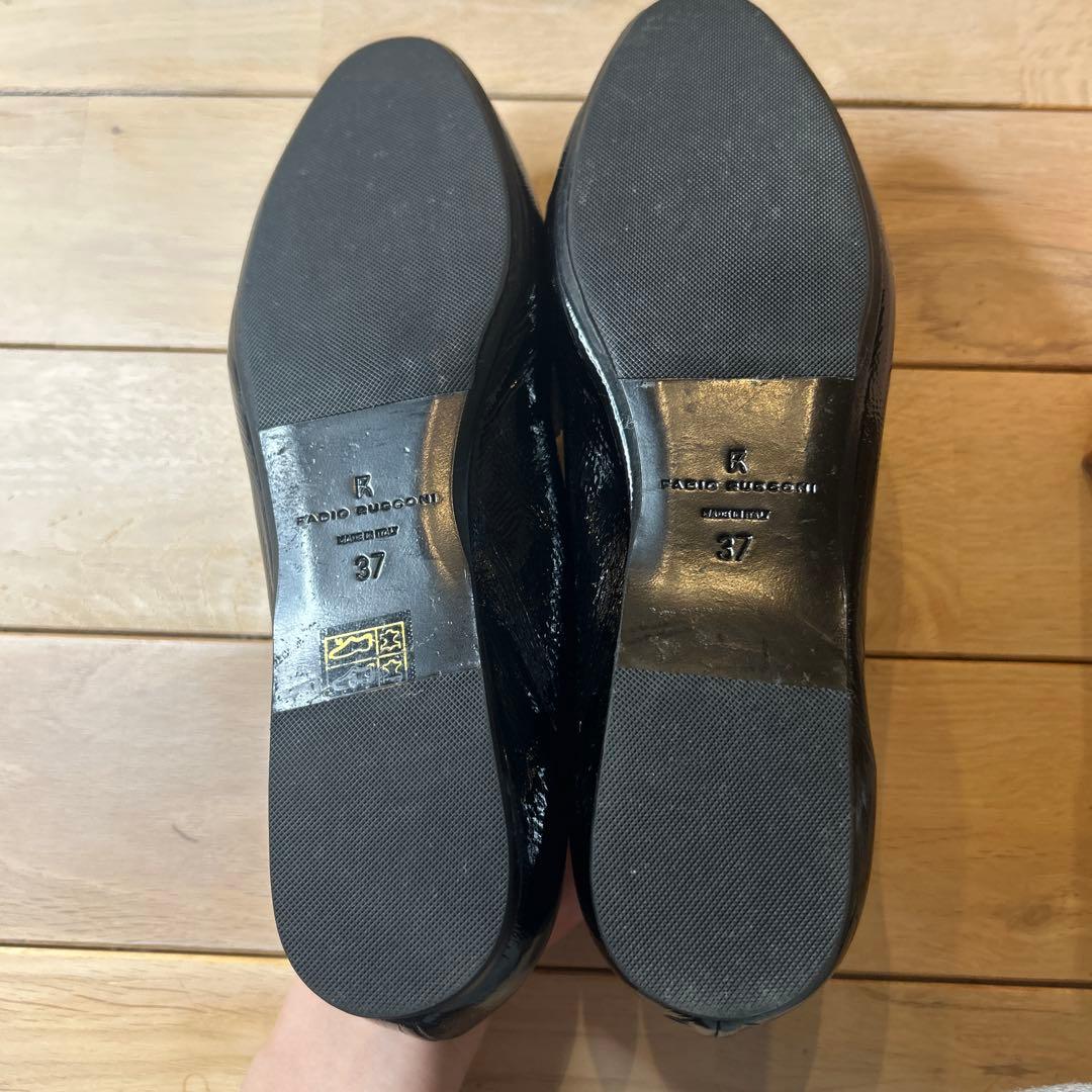 Fabio Rusconi モカデザインレザーシューズ （ブラックエナメル）37