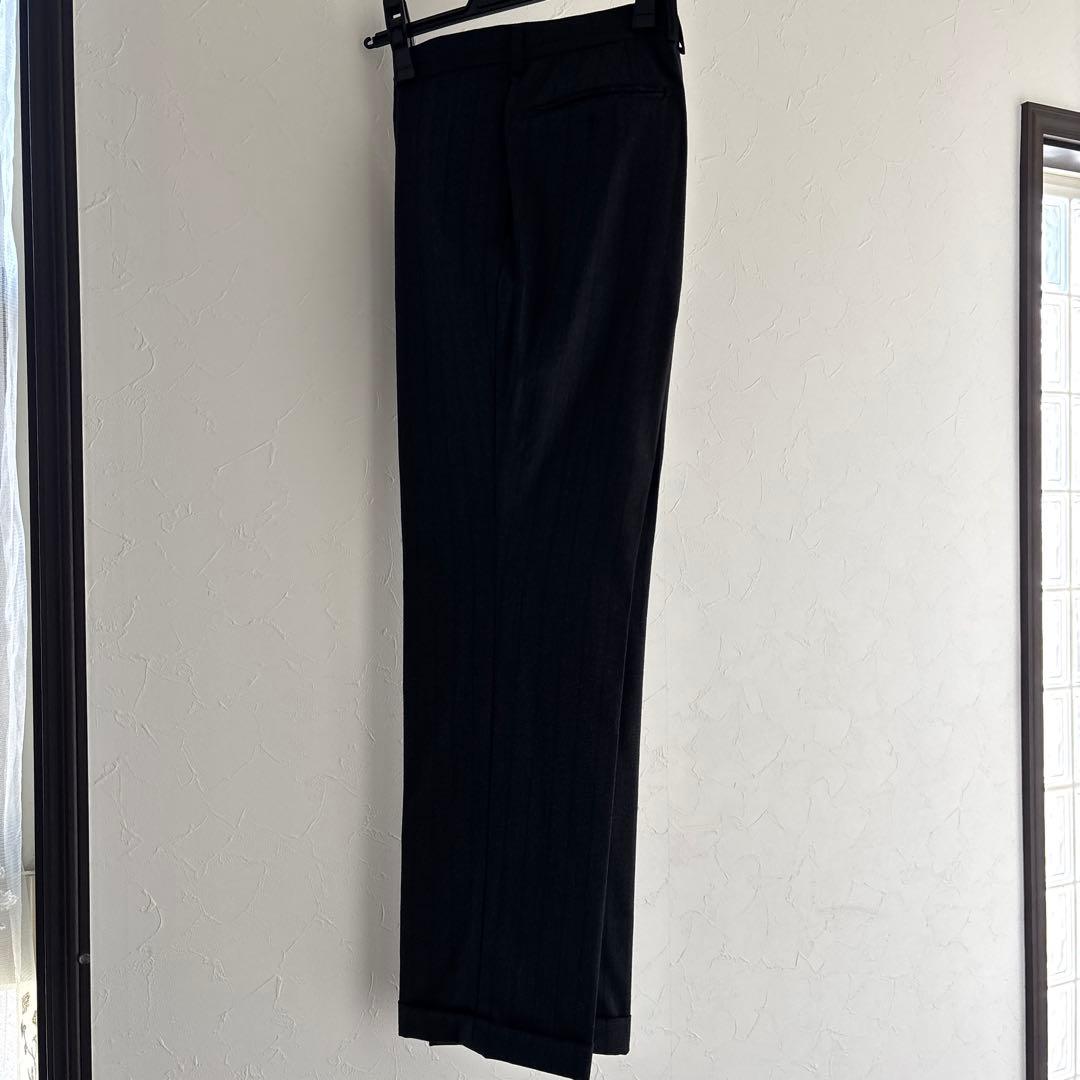 【美品】イタリア　ロロピアーナ　ダークグレー ストライプ スーツジャケット