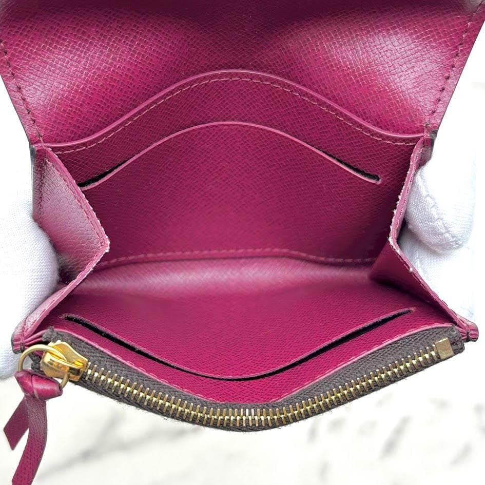 【極美品・現行モデル】ルイヴィトン　モノグラム　ポルトモネロザリ　フューシャ