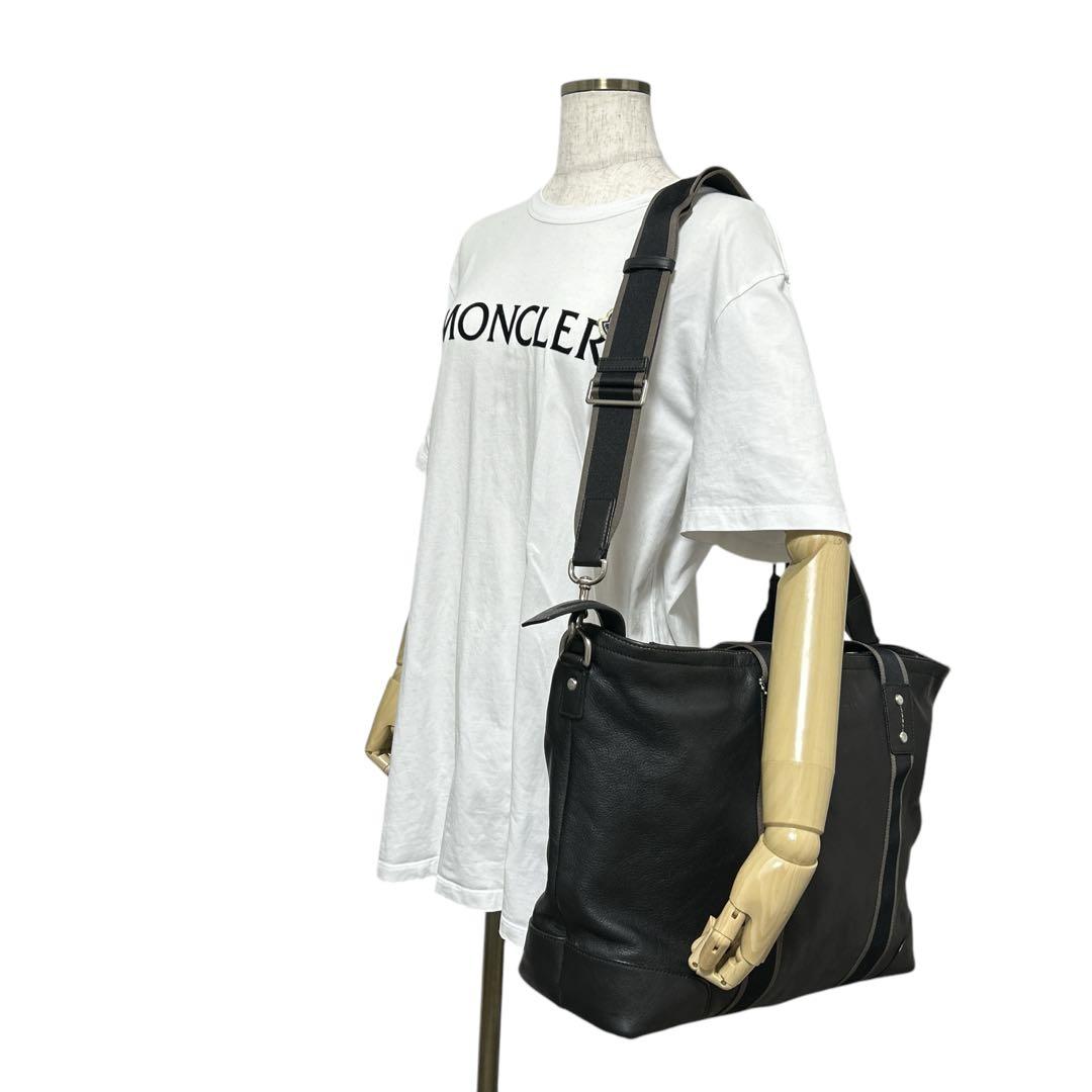 美品 COACH 2way ヘリテージ トートバッグ ショルダーバッグ ブラック