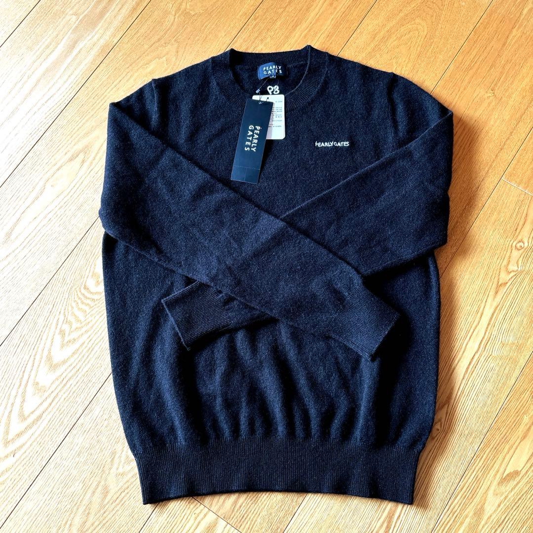 パーリーゲイツ 定価33,000円 カシミヤ100％ ニット 紺 2