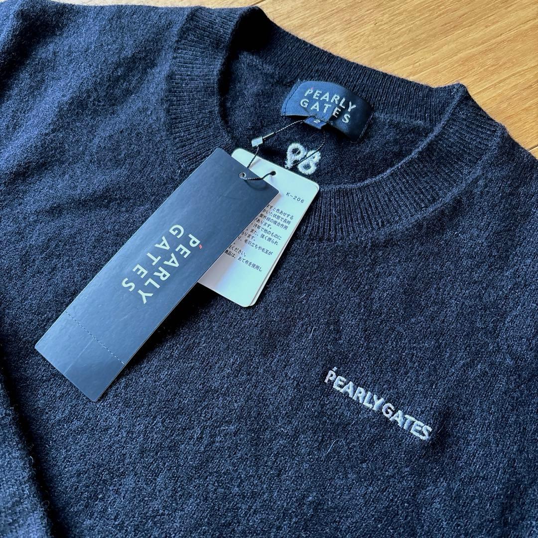 パーリーゲイツ 定価33,000円 カシミヤ100％ ニット 紺 2