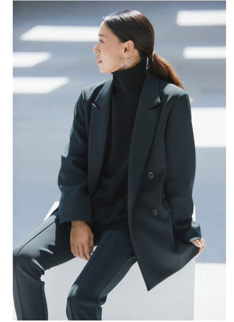 【野沢和香さん】WE'RTHY ダブル ジャケット ブラック