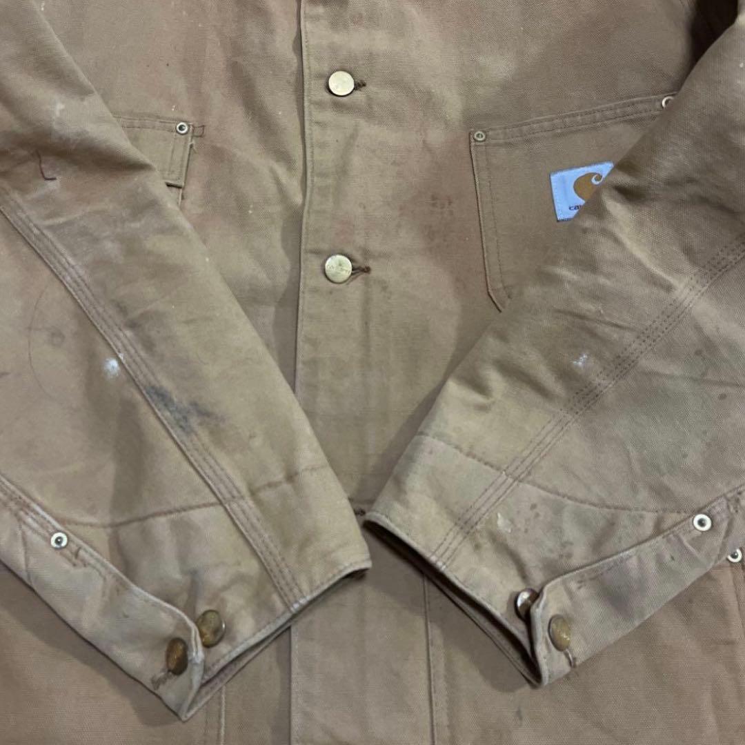 80s USA Carhartt ミシガンチョアコート カバーオール フェード