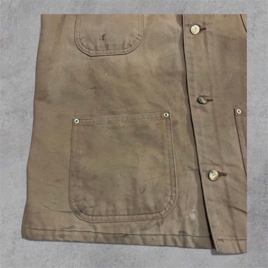 80s USA Carhartt ミシガンチョアコート カバーオール フェード