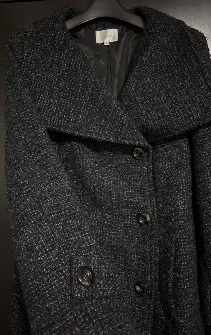 rienda リエンダ オーバーネックシンデレララインコート Multi