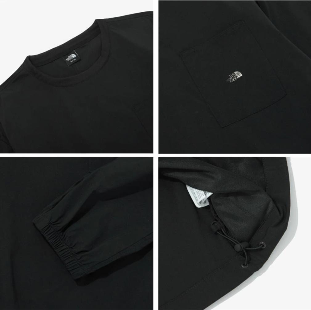 ノースフェイス Tシャツ 長袖 冷感素材 伸縮性良い ブラックXL K601C