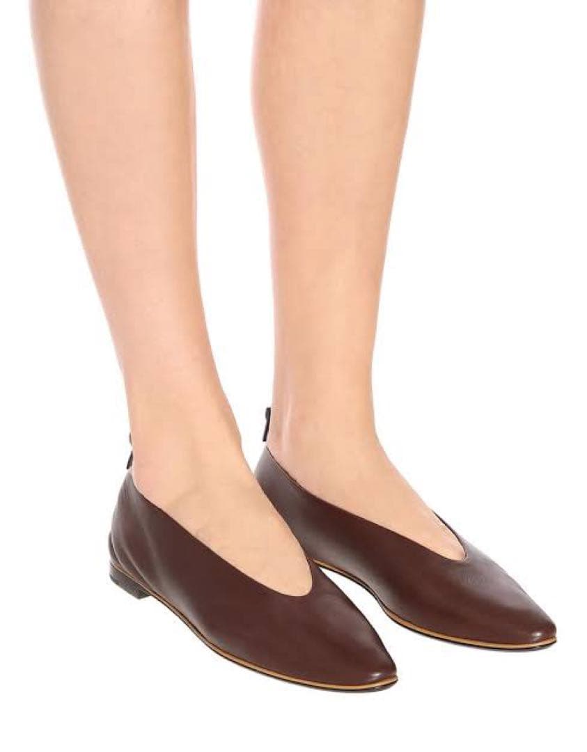 残り１【新品】BOTTEGA VENETA アーモンド フラットシューズ ワイン