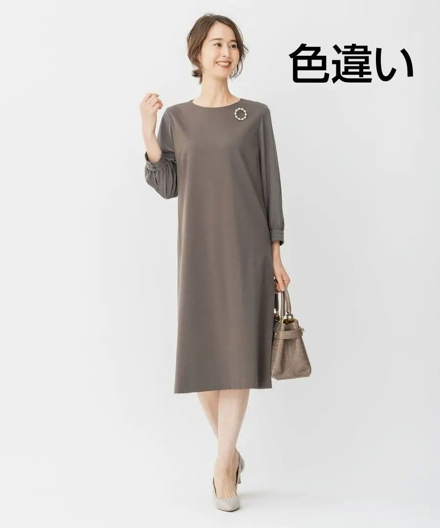 新品【洗える】WASHABLE PONTE シフトワンピース