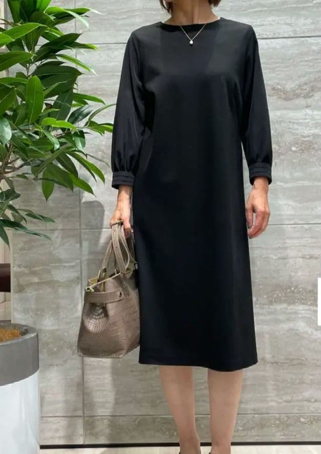 新品【洗える】WASHABLE PONTE シフトワンピース