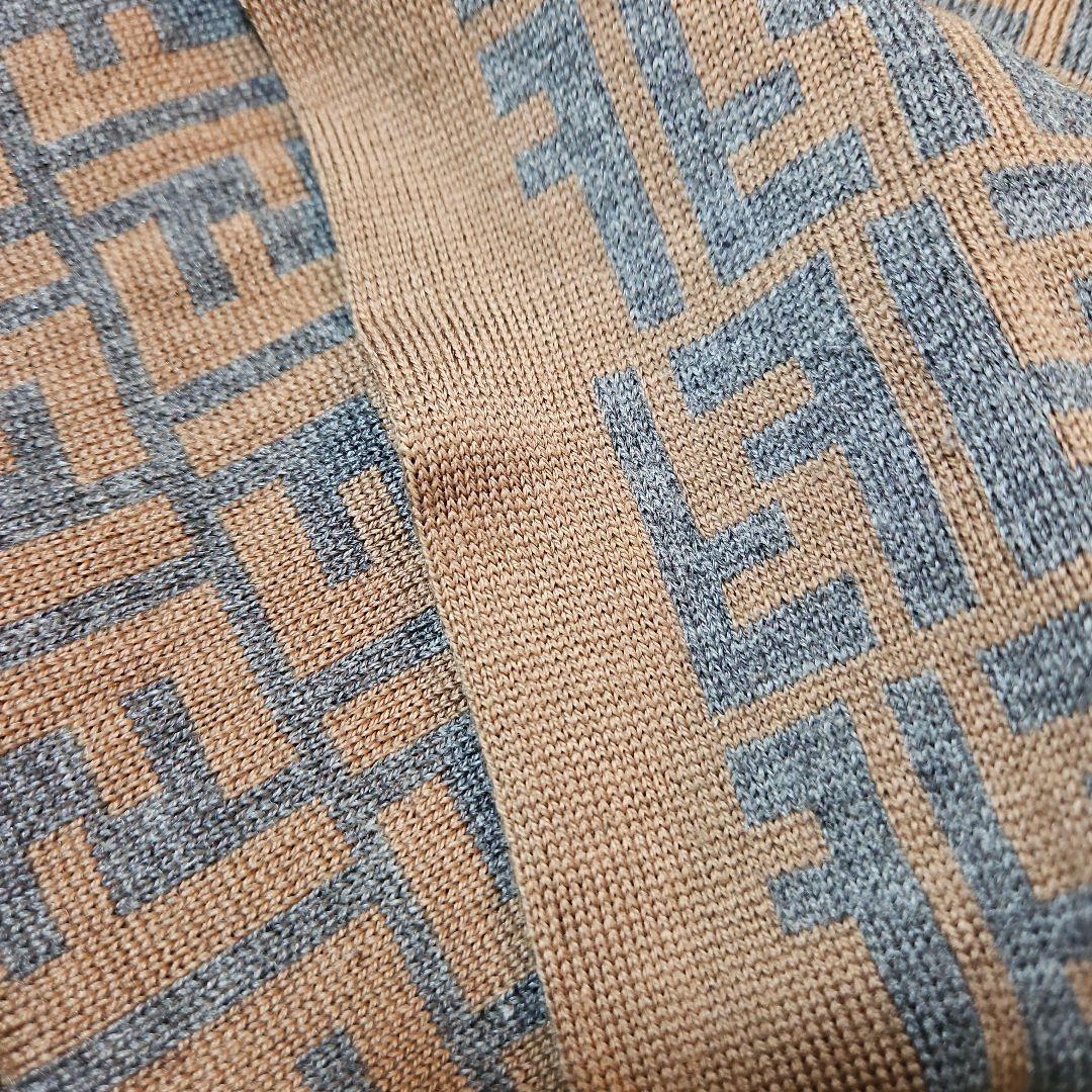 FENDI Italy 製ウールマフラー ストール幾何学模様