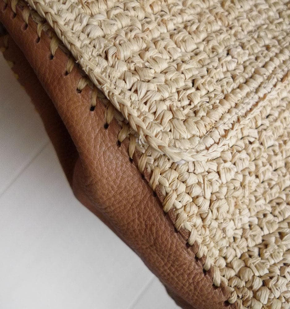 美品 ヘレンカミンスキー ラフィア クラッチバッグ かごバッグ Q219