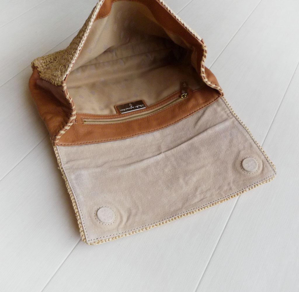 美品 ヘレンカミンスキー ラフィア クラッチバッグ かごバッグ Q219