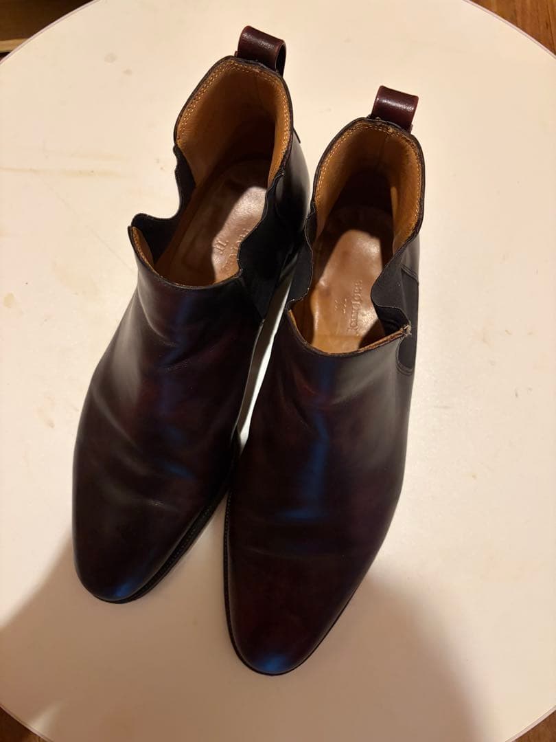 JOHN LOBB バーガンディー サイドゴアブーツ
