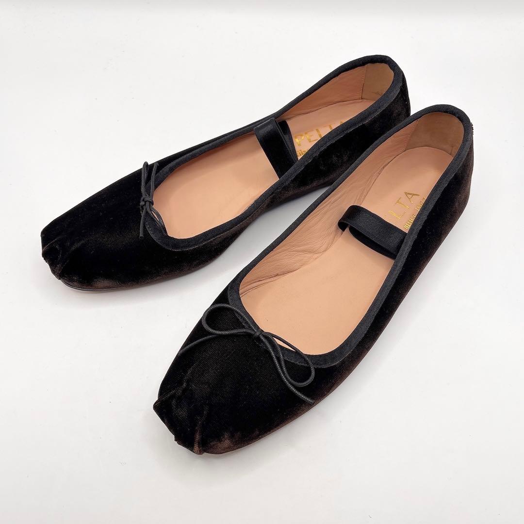 【美品】SPELTA/スペルタ バレエシューズ　ベロア　ブラウン 38