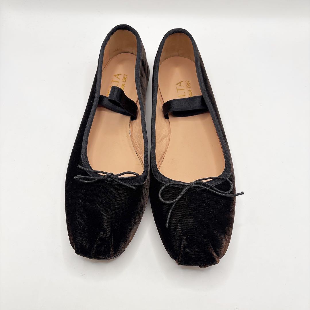 【美品】SPELTA/スペルタ バレエシューズ　ベロア　ブラウン 38