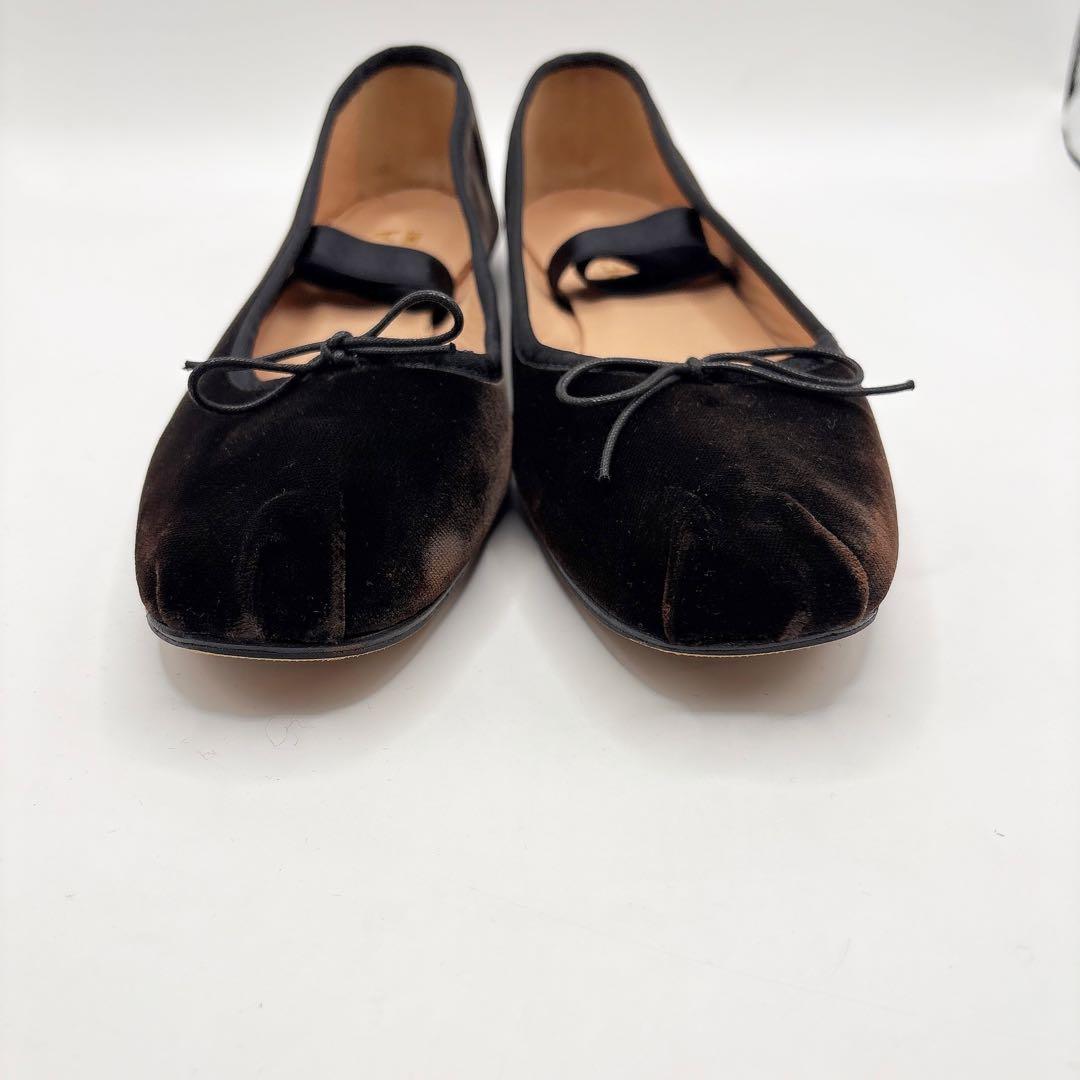 【美品】SPELTA/スペルタ バレエシューズ　ベロア　ブラウン 38