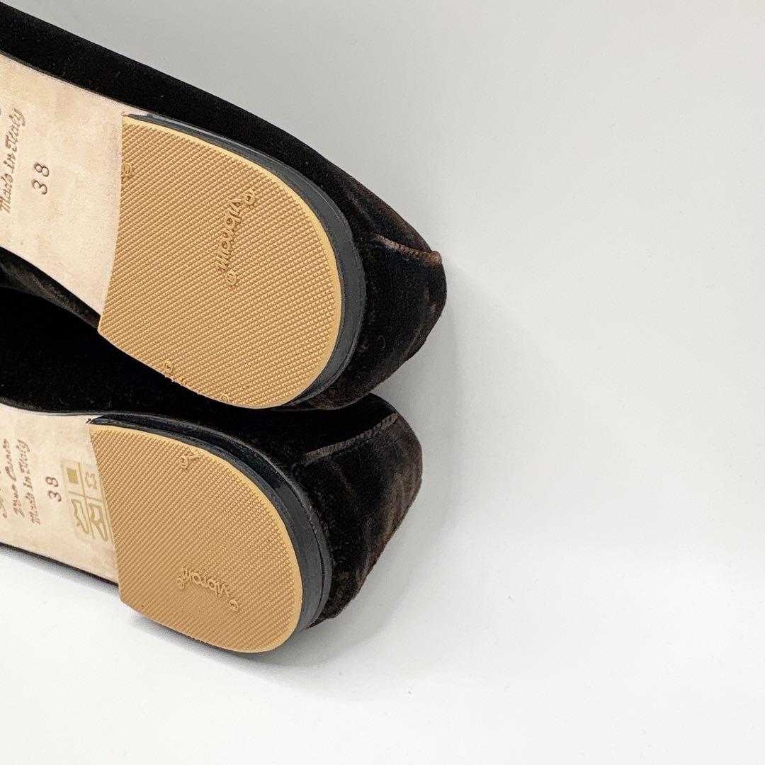 【美品】SPELTA/スペルタ バレエシューズ　ベロア　ブラウン 38