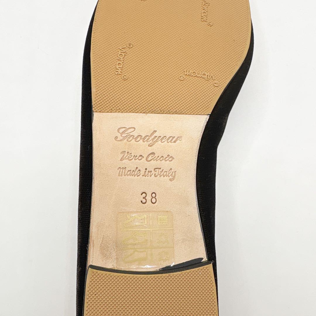 【美品】SPELTA/スペルタ バレエシューズ　ベロア　ブラウン 38