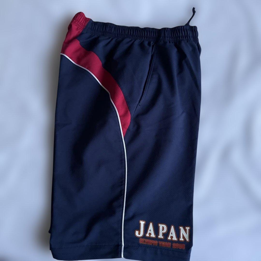 レア　北京2008五輪 日本代表 ASICS公式ジャージパンツ ネイビー赤