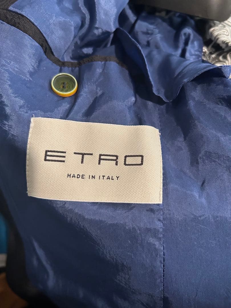 ETRO ペイズリー柄スーツ 黒44