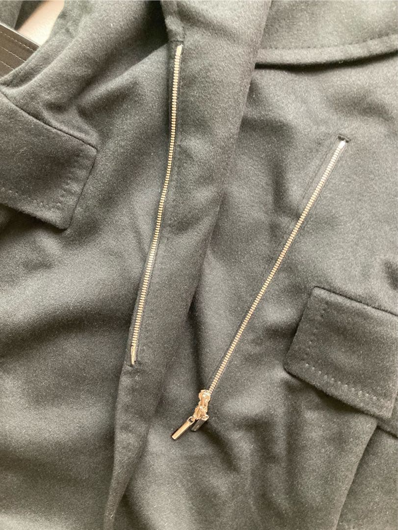 ARTISAN カシミヤ100% ロング・トレンチコート　13号　黒　美品